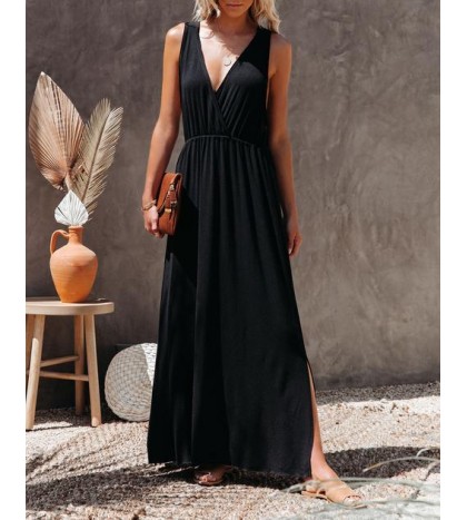 Choose Wisely Knit Maxi Dress - Black